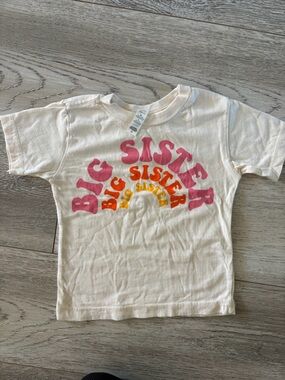 Big Sister Graphic Tee - Pink & Orange- 2T
